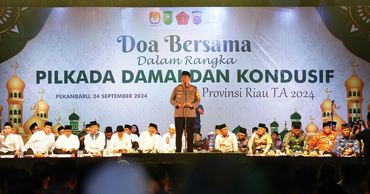 Kumpulkan Seluruh Calon Kepala Daerah, Polda Riau Gelar Doa Bersama Wujudkan Pilkada Damai