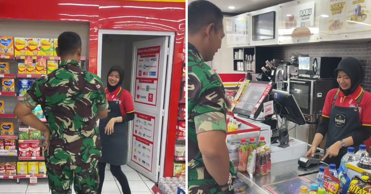 Momen Anggota TNI Kunjungi Minimarket Tempat Putrinya Bekerja Ini Viral, Kebersamaannya Curi Perhatian