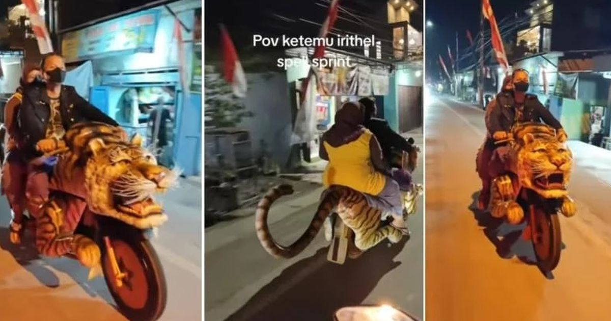 Viral Motor Berbentuk Harimau Berkeliaran di Jalanan