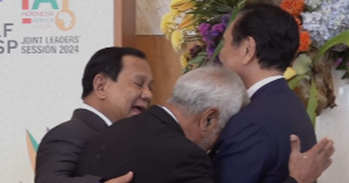 Keakraban PM Timor Lester Xanana Dirangkul Erat Prabowo Sambil Sandarkan Kepala ke Dada Luhut