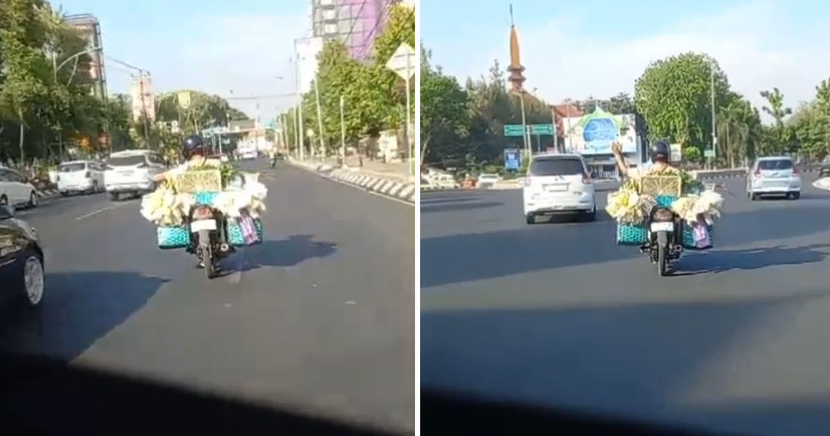 Keren Banget, Aksi Motor Pedagang Sayur Bantu Mobil Ambulans Buka Jalan Ini Banjir Pujian