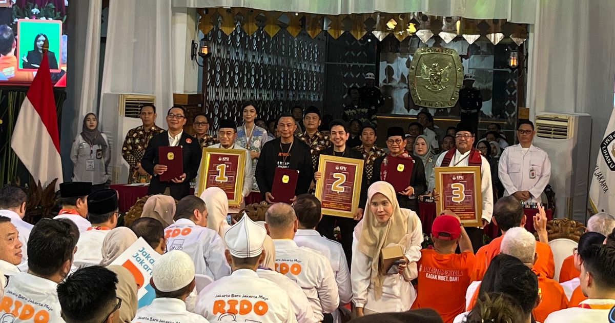 Dana Kampanye Awal 3 Paslon Pilkada Jakarta: RK-Suswono Rp1 M, Pram-Rano Rp100 Juta, Dharma-Kun: Rp5 Juta