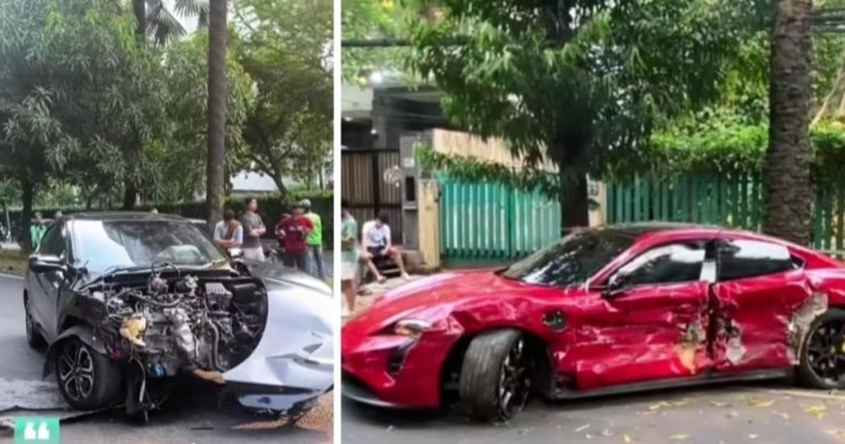 Viral Porsche Tabrak Honda HR-V hingga Ringsek, Diduga Gara-gara Ngebut