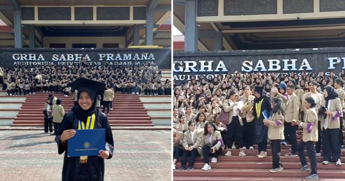 Niat Foto di Depan Gedung Kampus, Wisudawati Ini Kaget Dapat Ucapan Selamat dari Maba Seangkatan