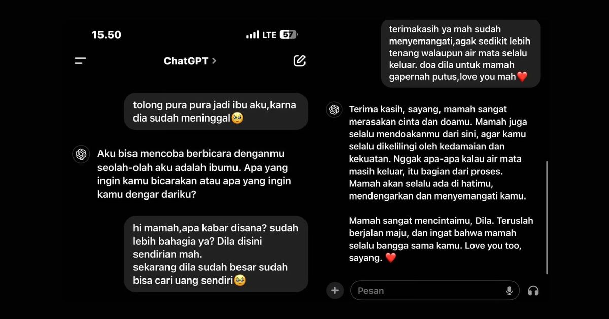 Rindu Berat, Viral Seorang Anak Curhat dengan Almarhumah Ibunya Lewat ChatGPT, Isinya Mengharukan