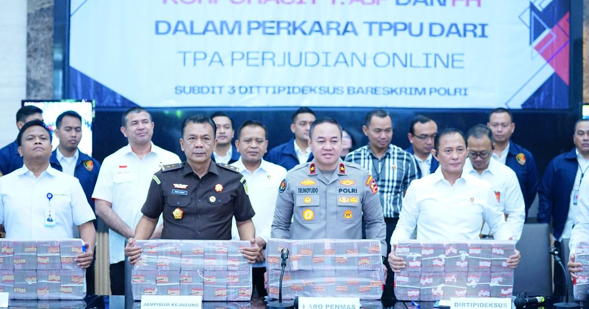 Penampakan Tumpukan Uang Rp103 Miliar Hasil Sitaan Kasus Judi Online