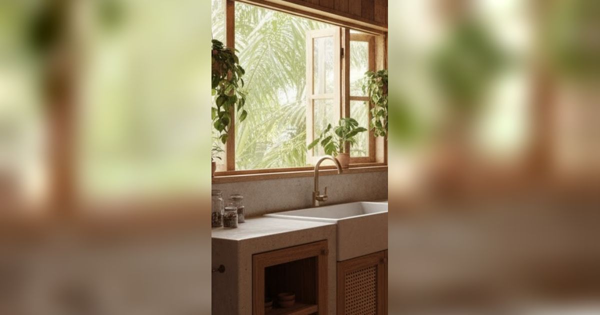 Sederhana Tapi Estetik, Intip 7 Desain Dapur Kecil Ala Tropis dengan Nuansa Kayu untuk Rumah Desa yang Hangat