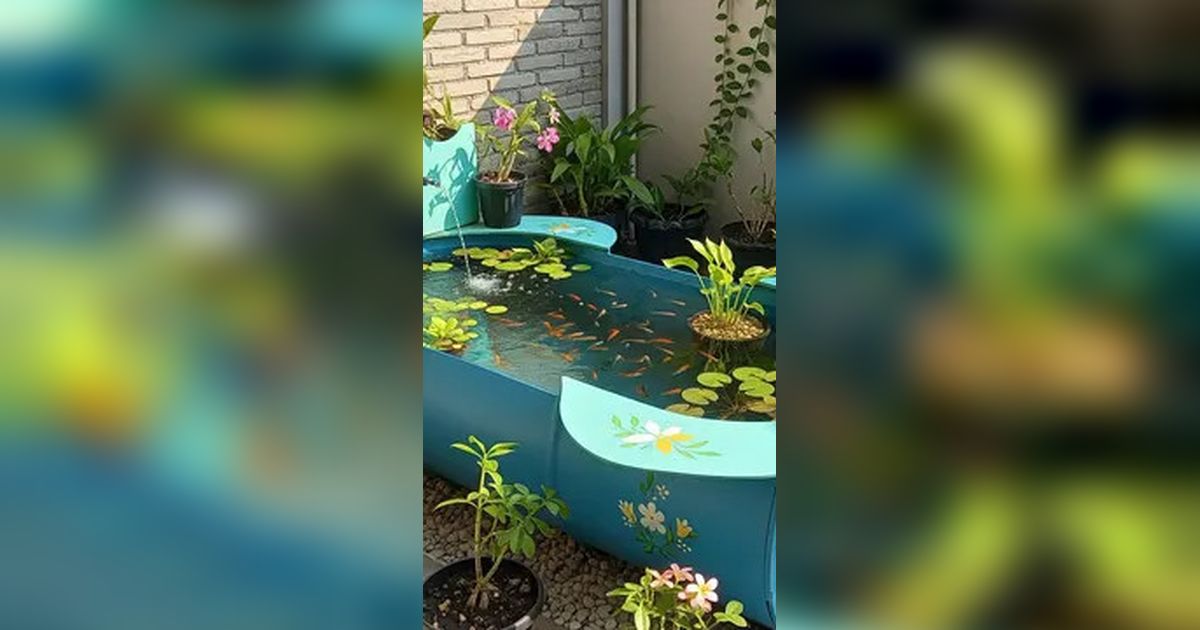 8 Desain Kolam Ikan Pakai Drum Bekas, Sederhana Tapi Unik