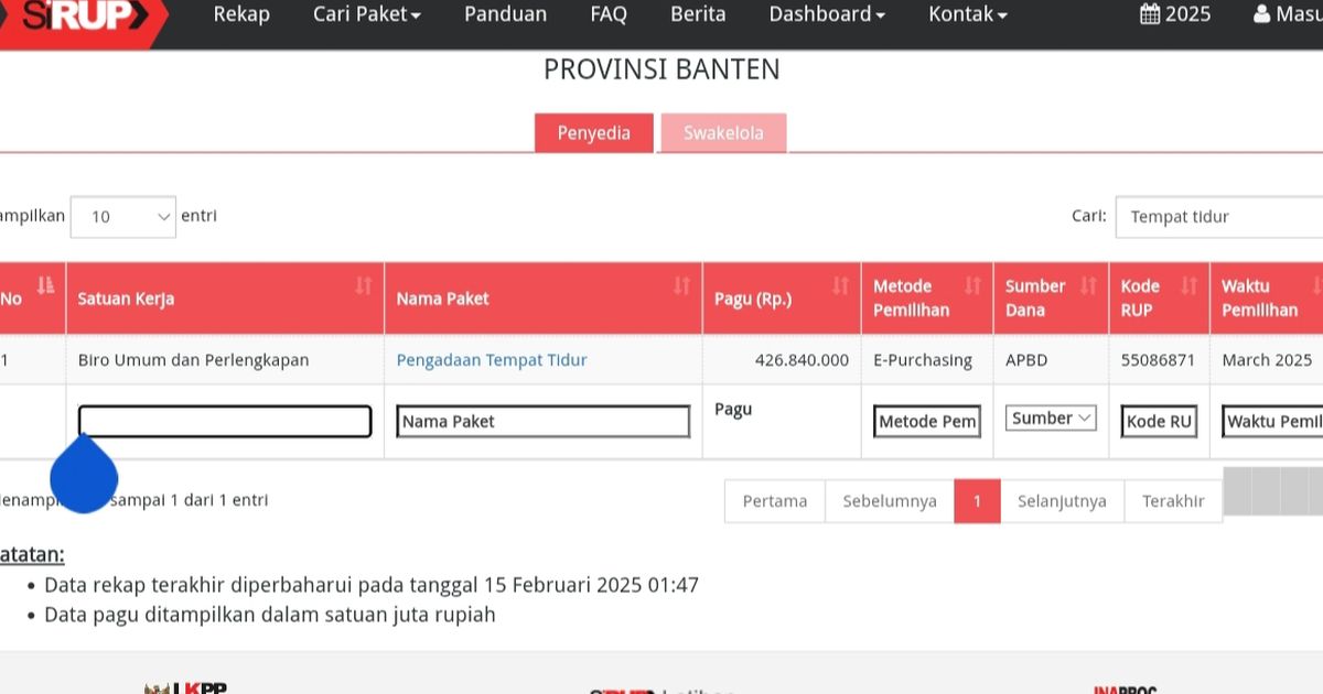 Di Tengah Efisiensi, Pemprov Banten Malah Anggarkan Belanja Tempat Tidur Setengah Miliar Rupiah