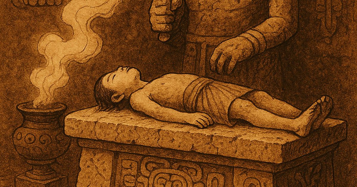 Arkeolog Temukan Kerangka Bocah di Altar Maya dari 300 SM, Dikubur dalam Keadaan Duduk