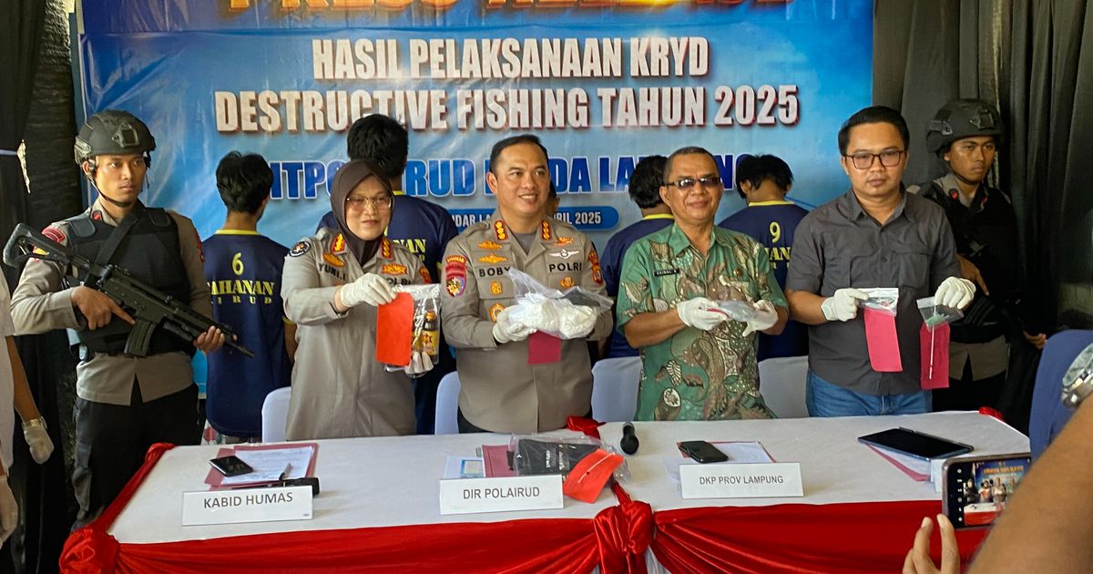 Polisi Tangkap 10 Orang Terkait Ilegal Fishing di Lampung, Pelaku Manfaatkan Anak-Anak Sebagai Kurir Bom Ikan