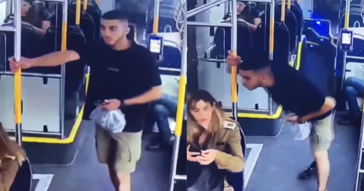 Apesnya Tentara Cantik Israel Diludahi Pemuda Ganteng di Dalam Bus, ini Videonya Benar-Benar Tepat di Wajah