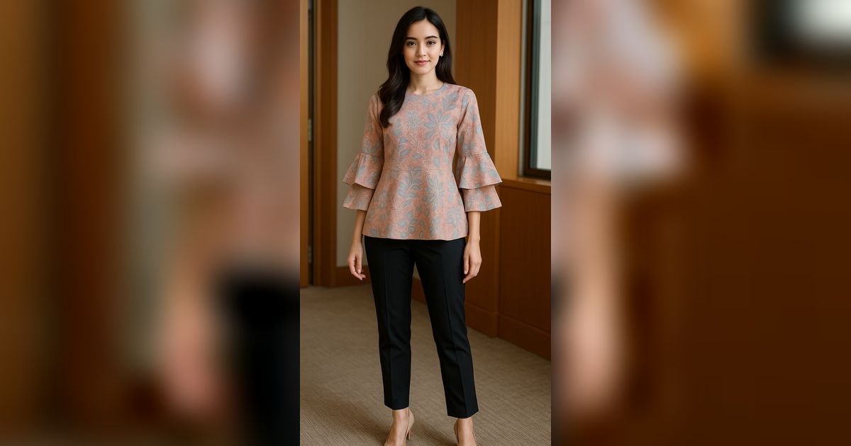 7 Model Batik Wanita Lengan Lonceng Dua Tingkat Pastel untuk Kerja, Inspirasi Outfit yang Simpel dan Chic