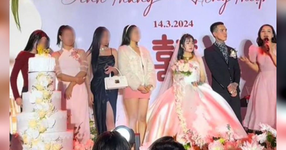 Viral Pria Bernyali Undang 13 Mantan Pacar ke Pernikahan, Santai Foto Bareng di Depan Istri
