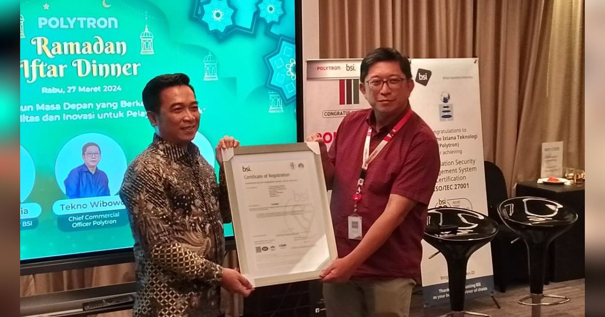 Polytron Raih Sertifikasi ISO 27001, Jamin Keamanan Data Pelanggan Saat Belanja Online