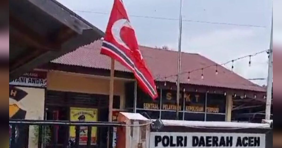 Viral Bendera Bulan Bintang Dikibarkan di Kantor Polisi Bireuen, Ini Pemicunya