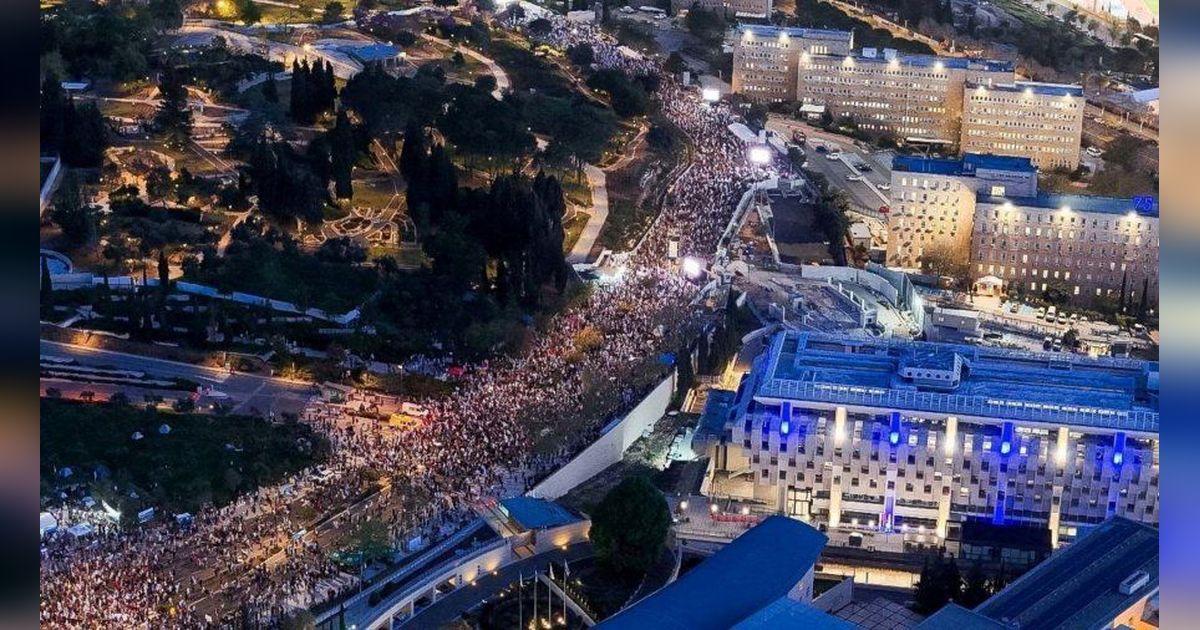 FOTO: Gelombang Demo Besar-Besaran di Israel, Puluhan Ribu Warganya Menuntut PM Benjamin Netanyahu Mundur