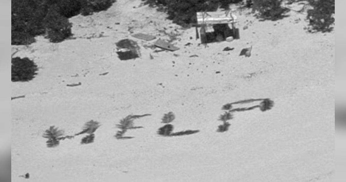 Bak Cerita Film, 3 Pelaut Terdampar Seminggu di Pulau Kecil Tak Berpenghuni Selamat Setelah Tulis HELP di Pantai