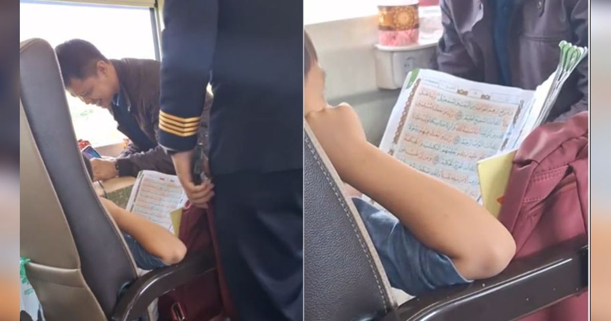 Viral Momen Bocah Baca Murajaah Quran di Dalam Kereta, Banjir Pujian Warganet