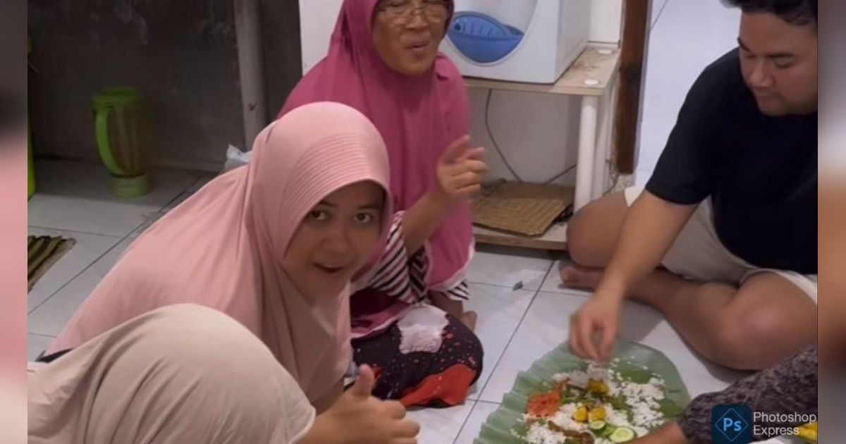 Keseruan Ncess Nabati di Kampung Halaman, Liwetan Pakai Jengkol dan Ikan Asin Bareng Keluarga