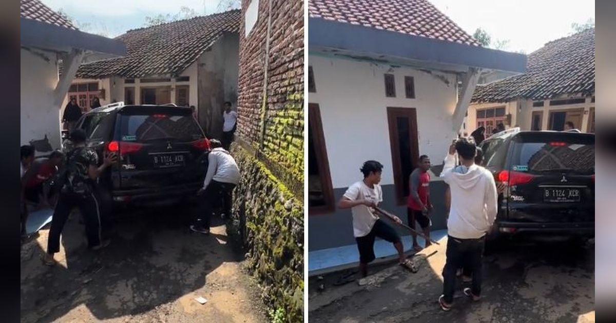 Diduga Ingin Hindari Macet dengan Ikuti Google Maps, Mobil Ini Malah Terjepit di Gang Rumah Warga