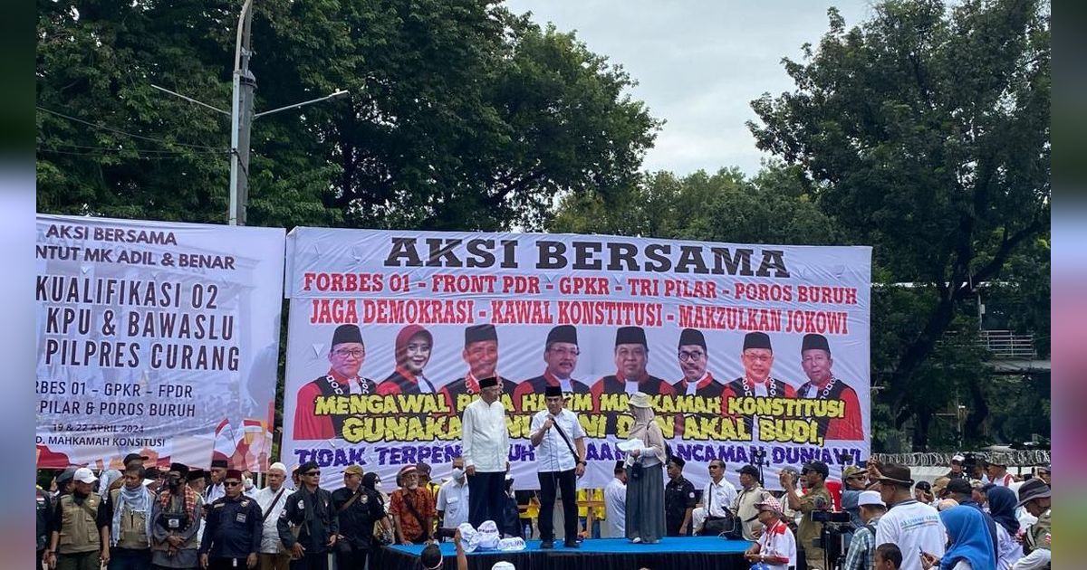 Massa Pendukung AMIN Demo, Minta MK Putus Perkara Pilpres dengan Adil