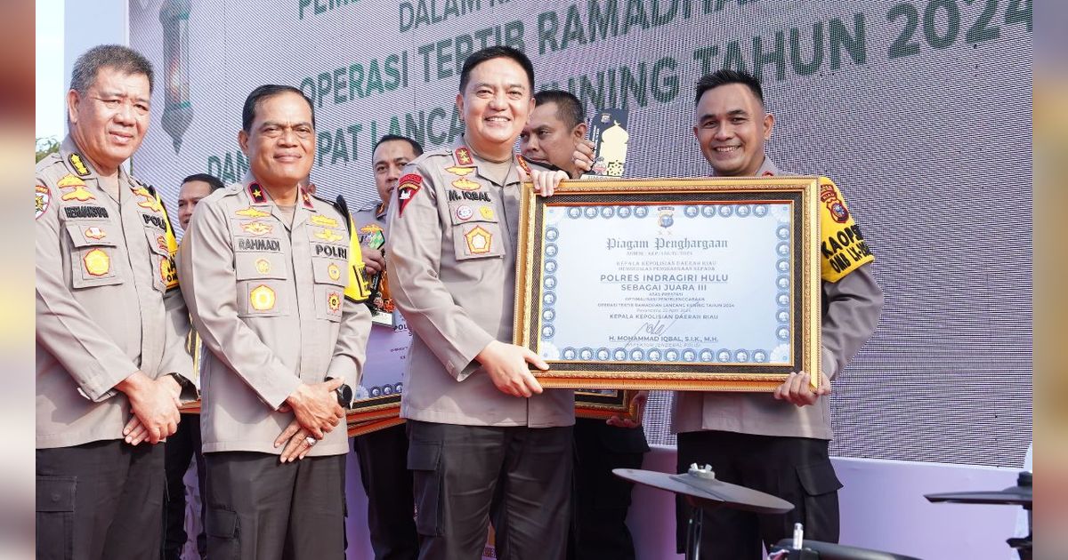 Kerja Keras Polres Inhu Amankan Arus Mudik dan Balik Lebaran Dibalas Penghargaan