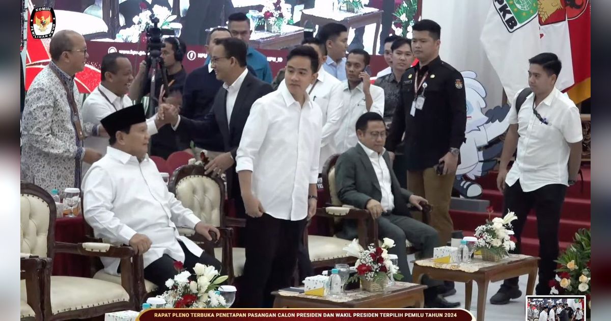 Anies dan Prabowo Tidak Terlihat Bersalaman di Rapat Penetapan Pemenang Pilpres 2024