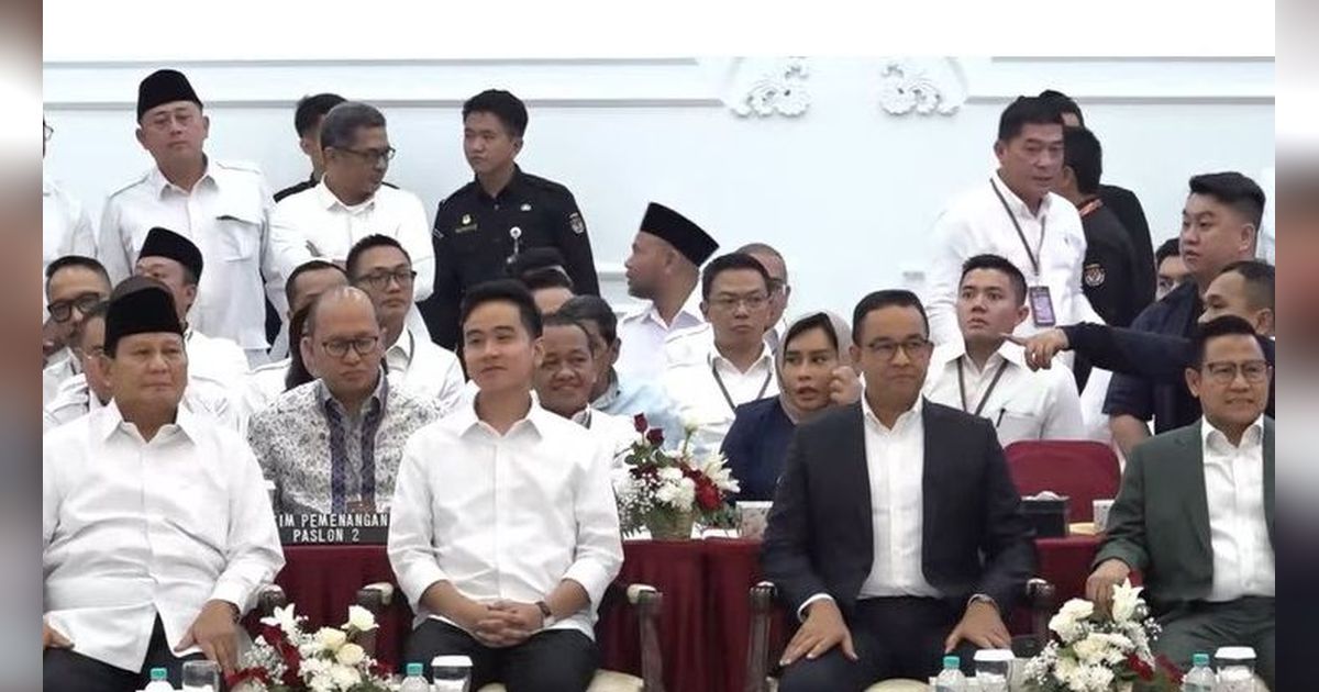 VIDEO: Momen Hangat Prabowo-Gibran Salaman dengan Anies & Cak Imin di KPU