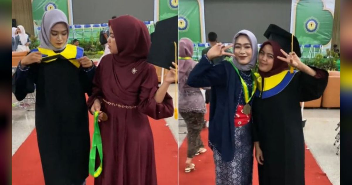 Viral Momen Adik Berikan Baju Toganya ke Sang Kakak Setelah Wisuda, Alasannya Bikin Haru