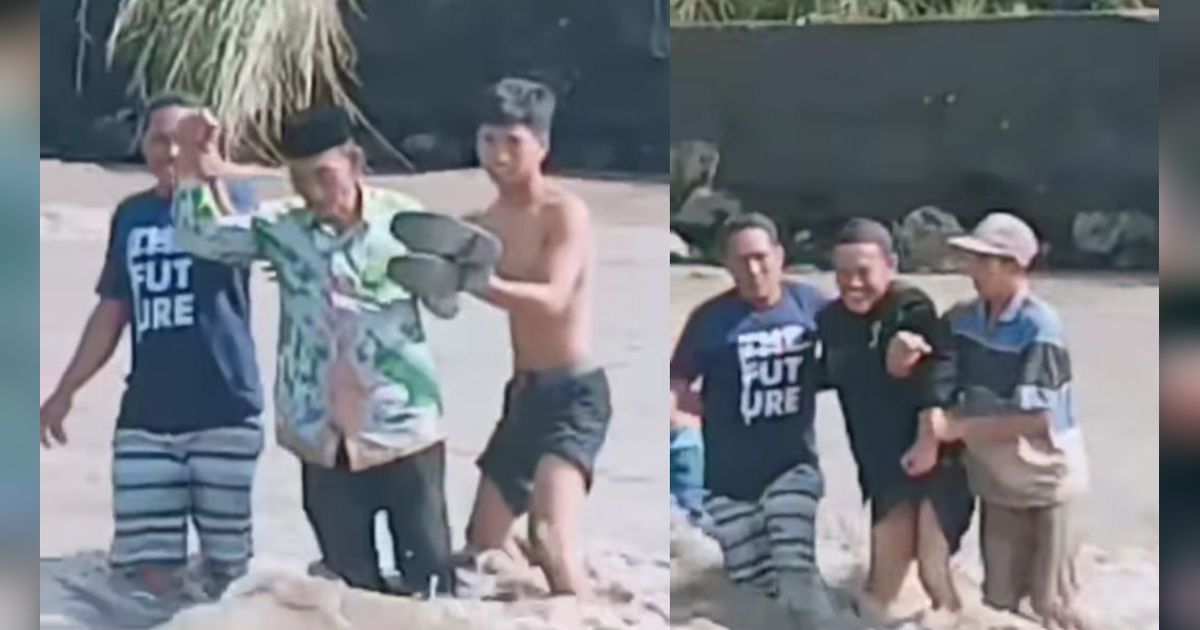 Viral Aksi Heroik Penghulu Bertaruh Nyawa Seberangi Banjir Lahar Gunung Semeru demi Nikahkan Warga di Lumajang