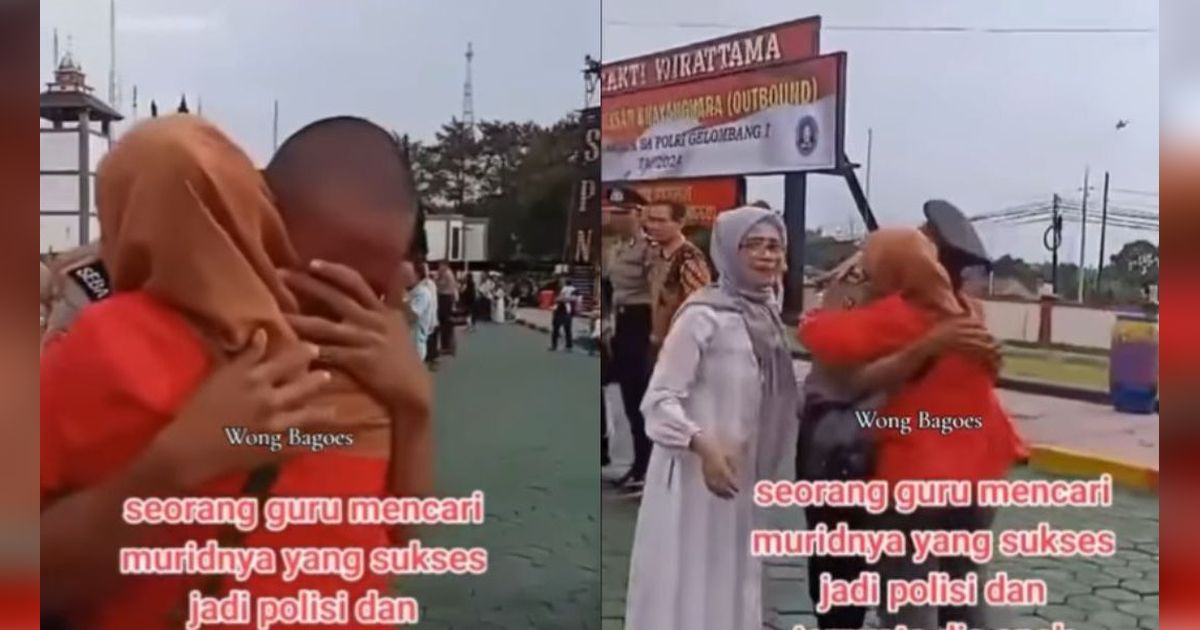 Banjir Air Mata, Begini Momen Haru Guru Temui Murid Yatim Piatu yang Sukses Jadi Polisi