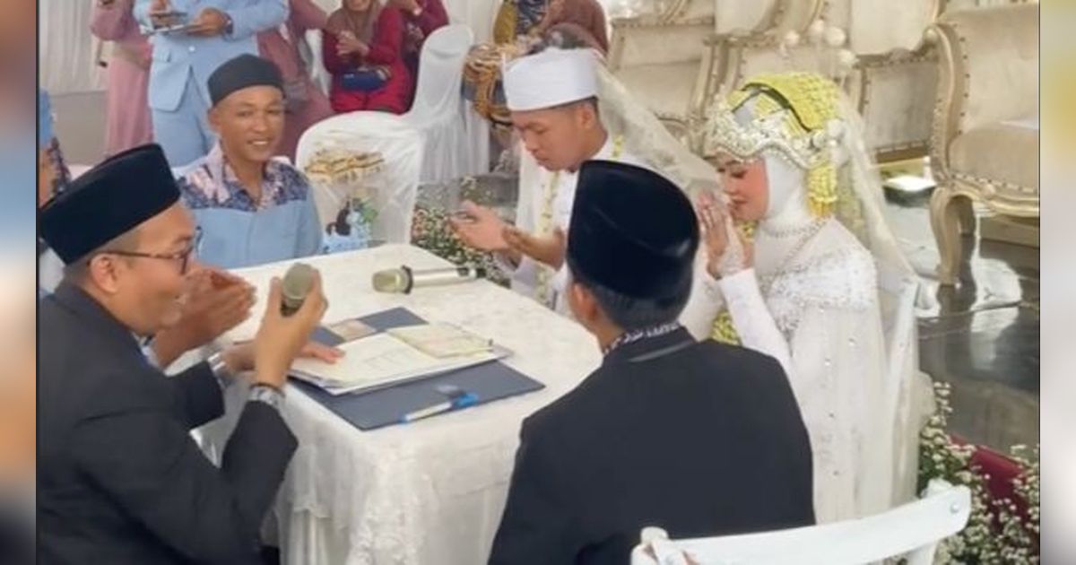 Viral Momen Pengantin Pria Ucap Ijab Kabul Bak Komentator Bola, Curi Perhatian