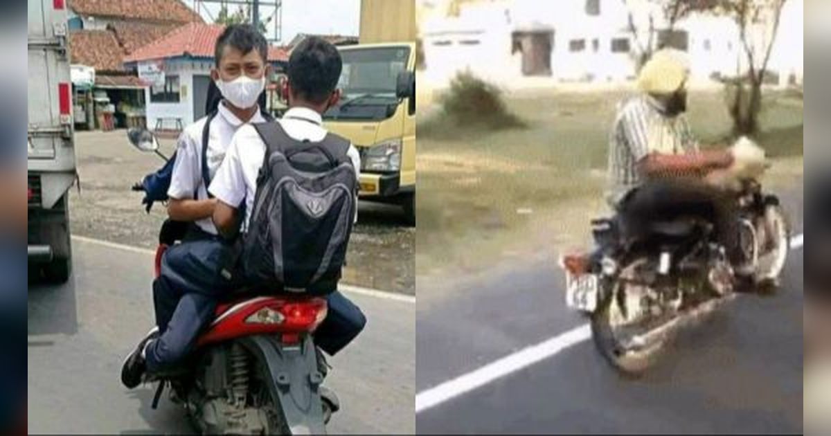 10 Potret Aneh Kelakuan Pemotor, Menimbulkan Rasa Bingung yang Tinggi