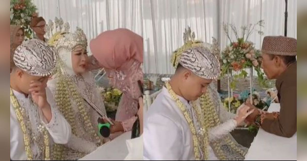 Viral Wanita Menangis Tersedu-Sedu Ketika Akad Nikah, Baju Seragam Untuk Ayah Kandung Dipakai Suami Baru Ibunya