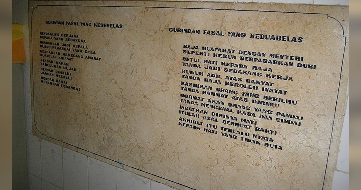 Gurindam Dua Belas, Karya Sastra Melayu Berisi Nasihat Keagamaan dari Pulau Penyengat