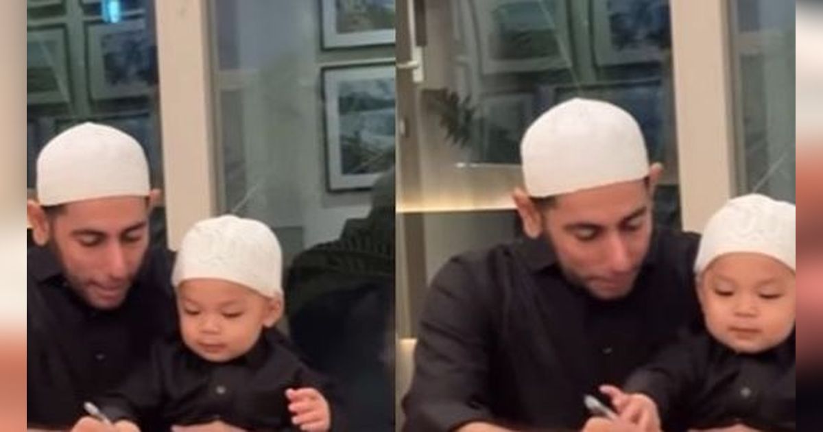 8 Potret Baby Izz Anak Nikita Willy Belajar Ngaji, Gurunya Langsung Dari Arab