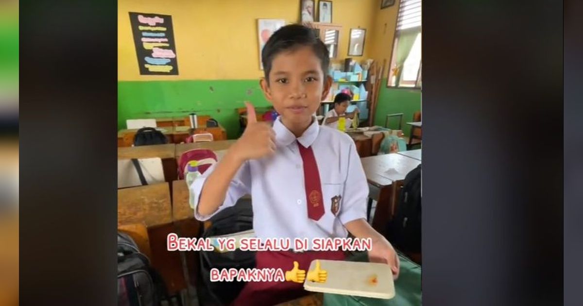 Ibunya Meninggal, Anak SD ini Dirawat Bapaknya Selalu Dibawakan Bekal ke Sekolah, Menunya jadi Sorotan