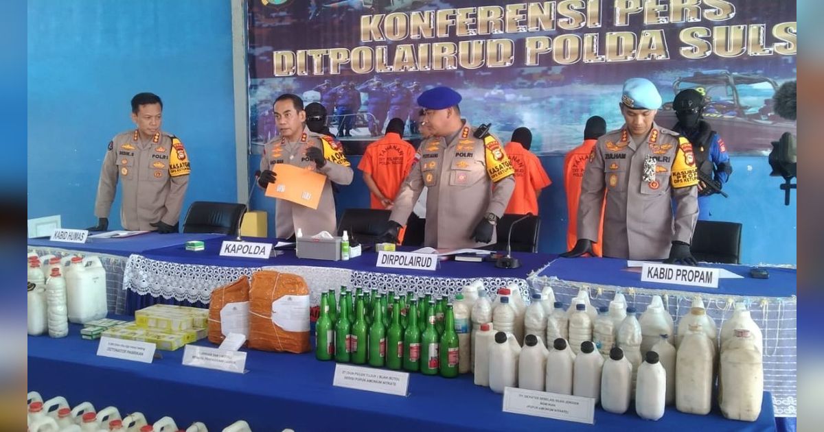 4 Nelayan di Sulsel Ditangkap saat Buat Bom Ikan Daya Ledak Tinggi, Polisi Temukan Ribuan Detonator dari India