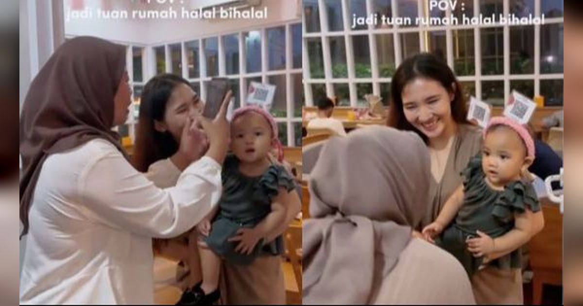 Boleh Juga Idenya, Ibu Muda Bikin Bando dengan Kode QRIS untuk Tampung THR Anaknya