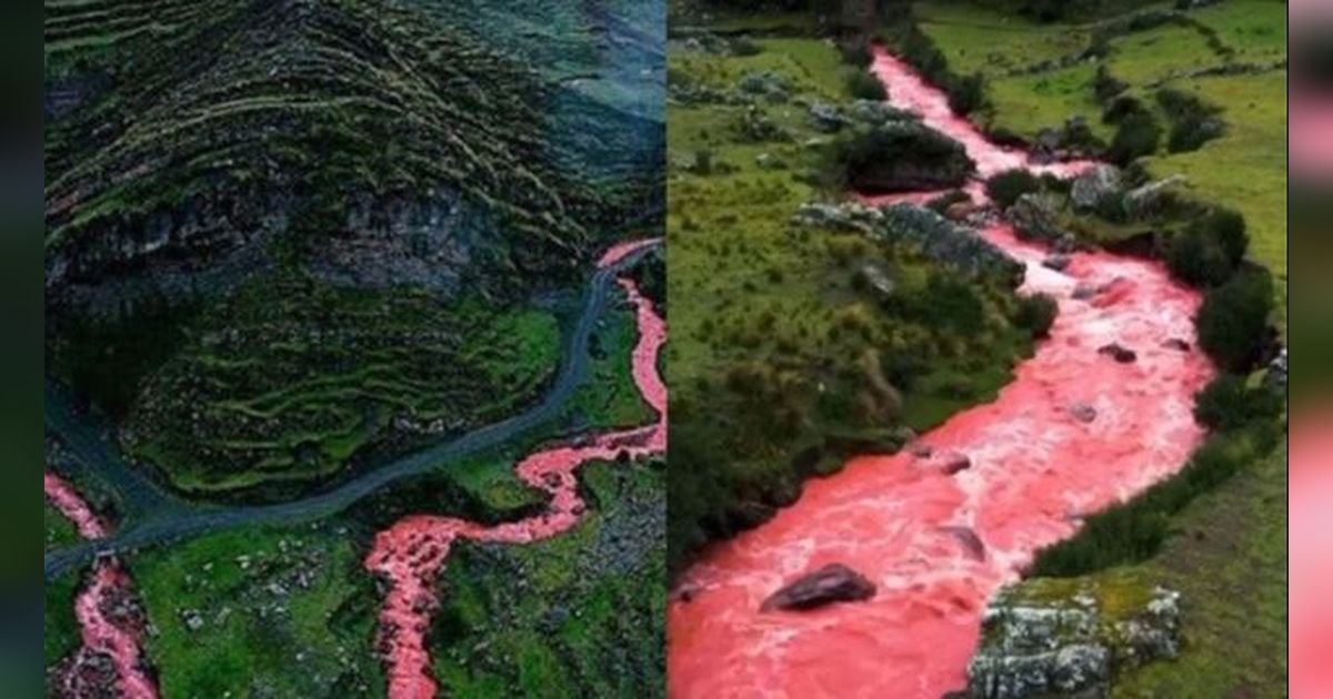 Sungai Merah Cusco yang Sangat Unik dengan Aliran Air Berwarna Merah Alami