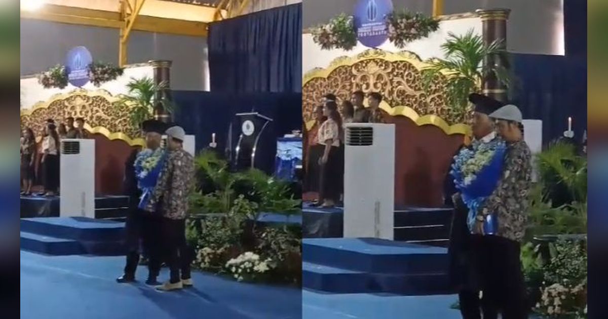 Viral Momen Ayah Gantikan Wisuda Anaknya yang Meninggal Dunia, Banjir Air Mata