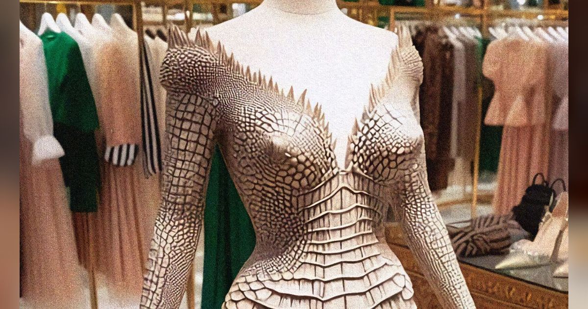 Viral! Baju Kebaya Wisuda Anti-Mainstream, Kain dan Modelnya Mirip Buaya, Netizen: 'Takut Ada yang Reflek Lempar Daging'