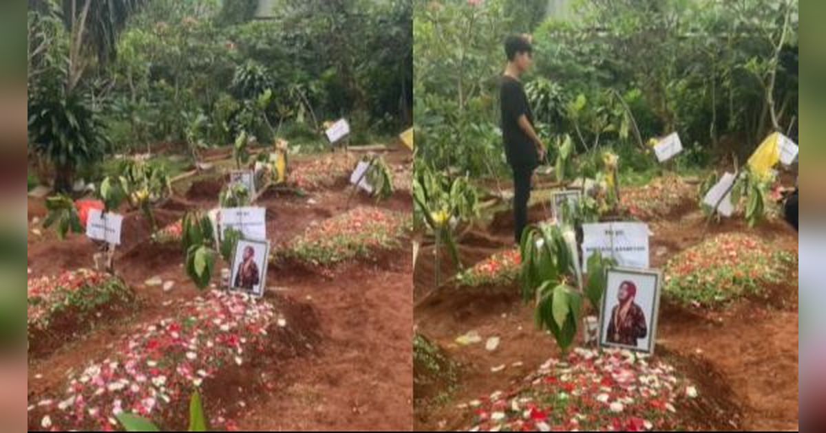 Pilu Pemakaman Jenazah Siswa dan Guru Korban Kecelakaan Bus SMK Lingga Kencana Depok yang Berdekatan