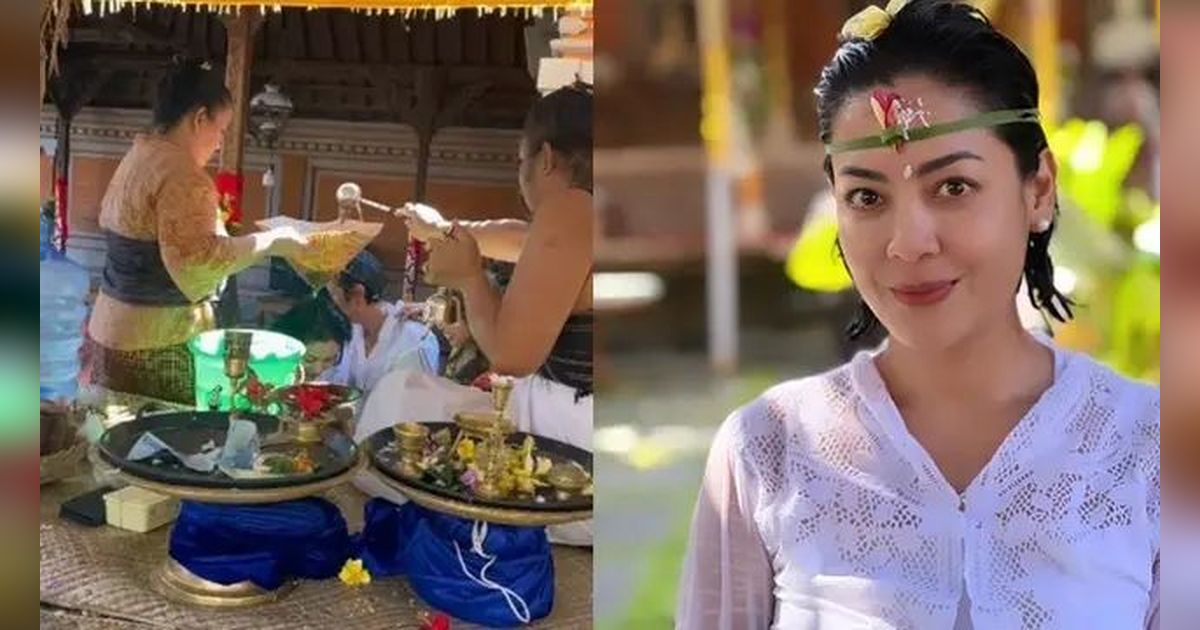 Lulu Tobing Ikuti Upacara Mecaru di Bali, Berikut 8 Potretnya!