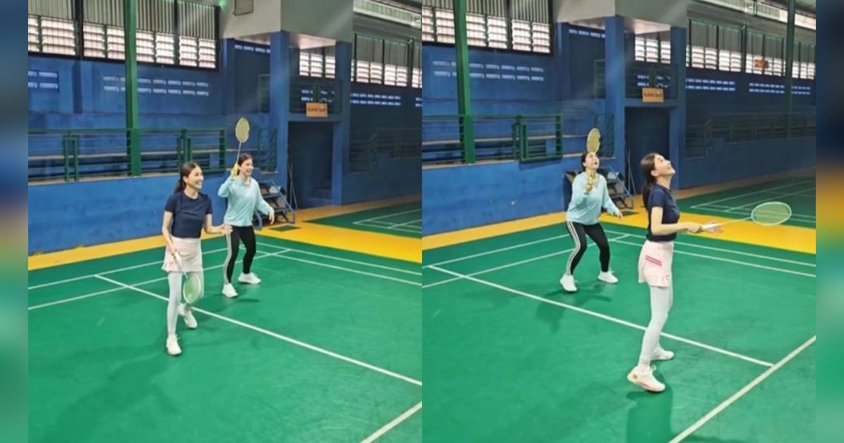 Potret Sarwendah Berlatih Badminton Ditemani Adiknya, Tertawanya Lepas Banget