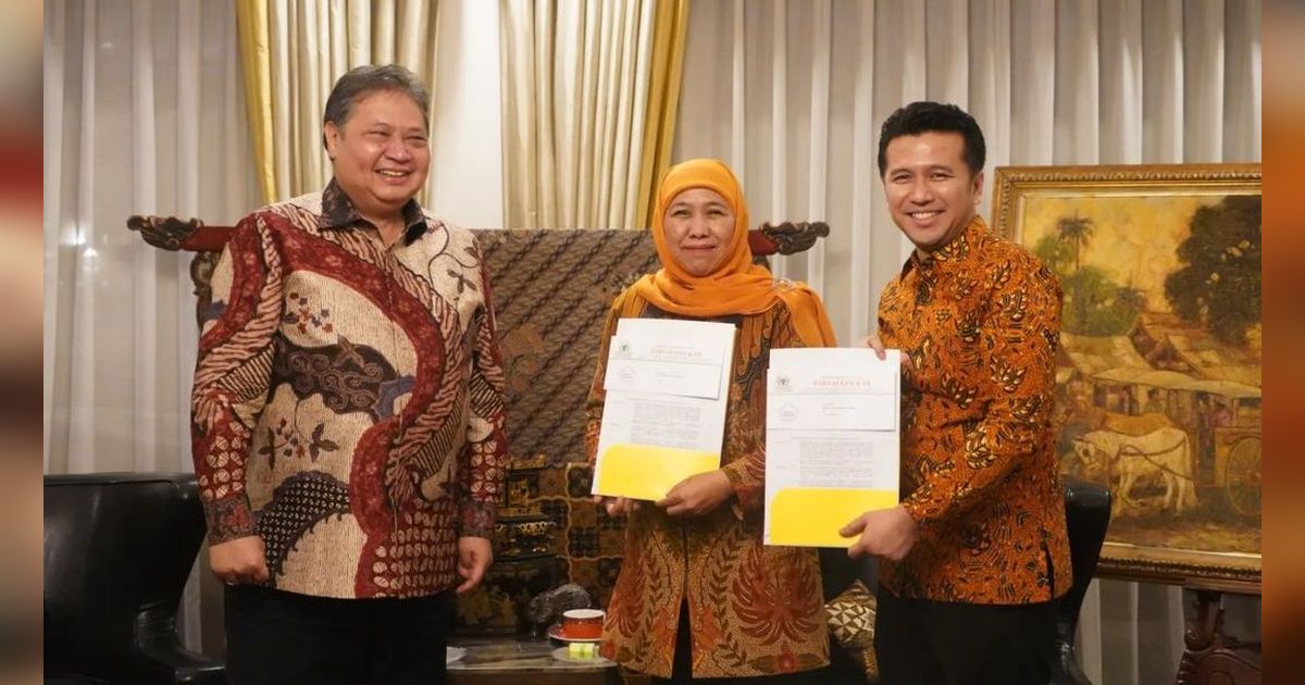 VIDEO: Isu Khofifah-Emil Lawan Kotak Kosong di Pilgub Jatim, Airlangga Golkar Reaksi Keras