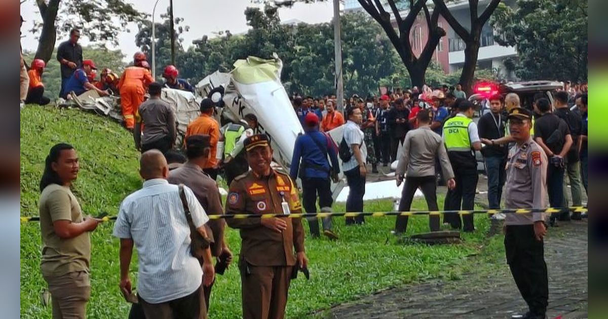 Polisi: Pesawat Jatuh di BSD Tangsel dari Tanjung Lesung akan Kembali ke Bandara Pondok Cabe