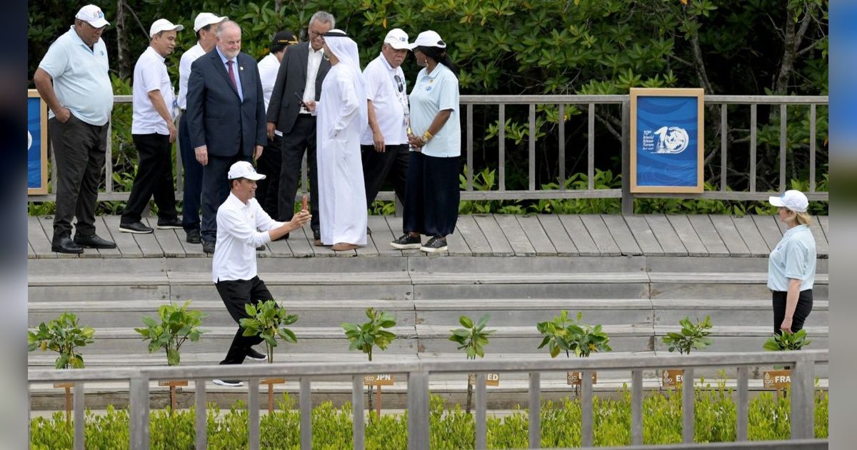 FOTO: Momen Jokowi Jadi Fotografer Dadakan untuk Delegasi KTT World Water Forum di Hutan Mangrove Tahura Bali