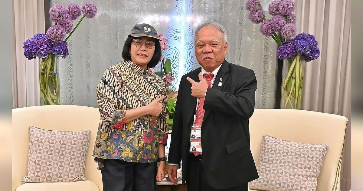Bestie Banget, Sri Mulyani Pakai Topi Legendaris Basuki Hadimuljono